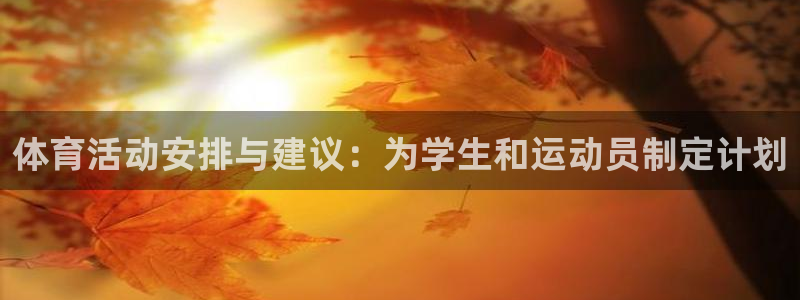 3377体育官方正版app娱乐平台：体育活动安排与建议：为学